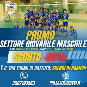 È il tuo turno in battuta! Scendi in campo, la pallavolo Bacci ti aspetta!